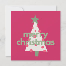 Vrolijk modern minimalistisch roze kerst Kaart