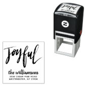 Vrolijk modern rustiek kerst retour adres zelfinktende stempel (In situ)