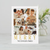 Vrolijk moderne fotocollage folie feestdagenkaart (Staand Voorkant)