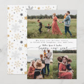 Vrolijk moderne kalligrafie Kerstmis 3 Feestdagenkaart (Voorkant / Achterkant)