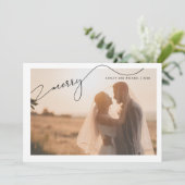 Vrolijk Moderne Typografie Naam 2 Foto Kerstmis Feestdagenkaart (Staand voorkant)