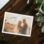 Vrolijk Moderne Typografie Naam 2 Foto Kerstmis Feestdagenkaart<br><div class="desc">Deze prachtige, moderne Merry Modern Typography Name 2 Photo Christmas Holiday card is voorzien van uw horizontale trouwfoto achter een witte rand, met het woord 'Merry' in een prachtige moderne kalligrafie typografie met decoratieve bloei aan de uiteinden van de woorden. De kaart is gepersonaliseerd met uw namen in een modern...</div>