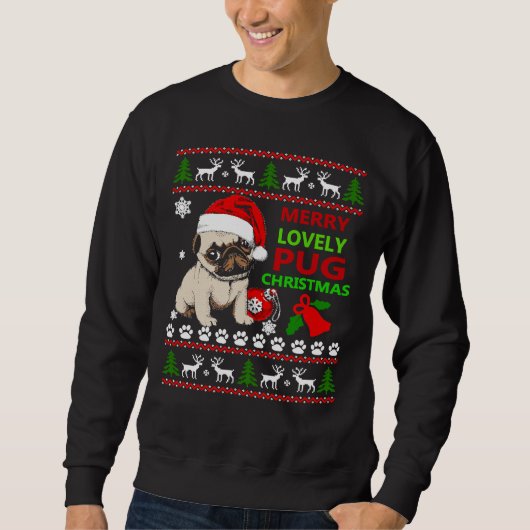 Vrolijk mooie pug kerst grappig Essential T-Shirt (Voorkant)