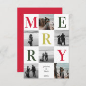Vrolijk Multi foto Kerstontwerp rood (Voorkant / Achterkant)