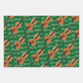 Vrolijk Muziek Saxofoon, Viool en Trompet Feesteli Inpakpapier Vel (Voorkant 2)