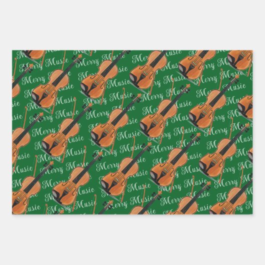 Vrolijk Muziek Saxofoon, Viool en Trompet Feesteli Inpakpapier Vel (Voorkant 2)