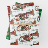 Vrolijk Muziek Saxofoon, Viool en Trompet Feesteli Inpakpapier Vel (In situ)