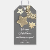 Vrolijk naar feestdag cadeautje vrolijk jaar grijz cadeaulabel (Voorkant)