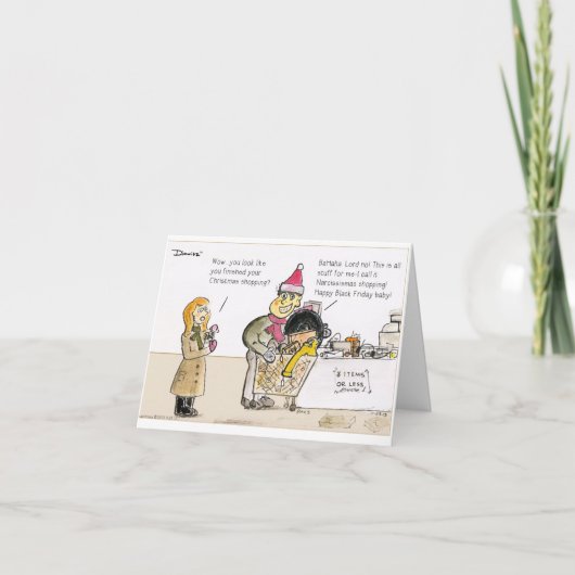 Vrolijk narcisme | Funny Dimwitz Christmas Kaart (Voorkant)