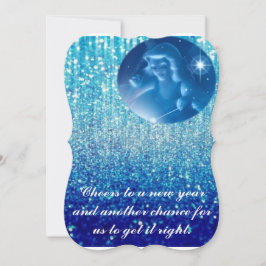 vrolijk Nieuw jaar met zegen van hoek Feestdagenkaart