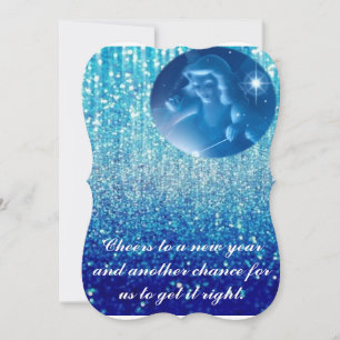 vrolijk Nieuw jaar met zegen van hoek Feestdagenkaart