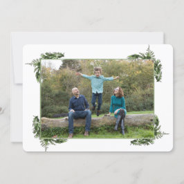 Vrolijk nieuwjaar groen gebladerte feestdagenkaart