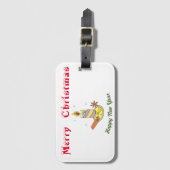 Vrolijk nieuwjaar voor vrolijk kerstfeest bagagelabel (Voorkant (verticaal))