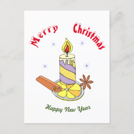 Vrolijk nieuwjaar voor vrolijk kerstfeest briefkaart