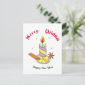 Vrolijk nieuwjaar voor vrolijk kerstfeest briefkaart (Staand voorkant)