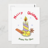 Vrolijk nieuwjaar voor vrolijk kerstfeest briefkaart (Voorkant / Achterkant)