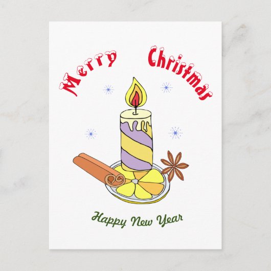 Vrolijk nieuwjaar voor vrolijk kerstfeest briefkaart (Voorkant)