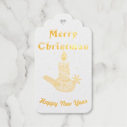 Vrolijk nieuwjaar voor vrolijk kerstfeest cadeaulabels (Voorkant)