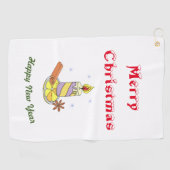 Vrolijk nieuwjaar voor vrolijk kerstfeest golfhanddoek (Horizontaal)