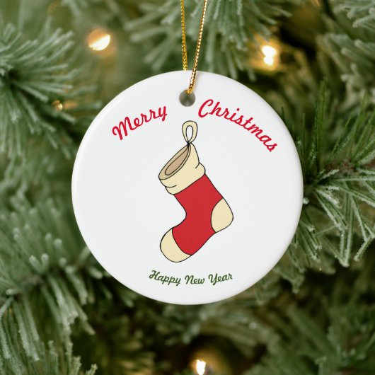 Vrolijk nieuwjaar voor vrolijk kerstfeest keramisch ornament (Boom)