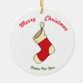 Vrolijk nieuwjaar voor vrolijk kerstfeest keramisch ornament (Voorkant)