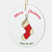 Vrolijk nieuwjaar voor vrolijk kerstfeest keramisch ornament (Links)