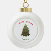 Vrolijk nieuwjaar voor vrolijk kerstfeest keramische bal ornament (Voorkant)