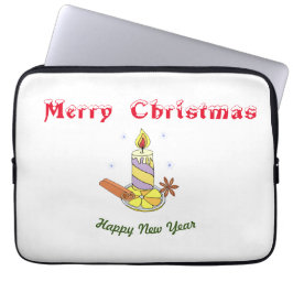 Vrolijk nieuwjaar voor vrolijk kerstfeest laptop sleeve