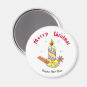 Vrolijk nieuwjaar voor vrolijk kerstfeest magneet (Voorkant / Achterkant)