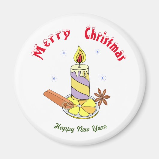 Vrolijk nieuwjaar voor vrolijk kerstfeest magneet (Voorkant)