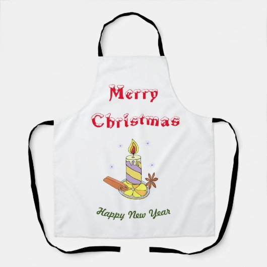 Vrolijk nieuwjaar voor vrolijk kerstfeest schort (Voorkant)