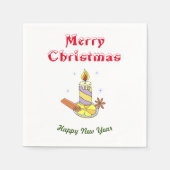 Vrolijk nieuwjaar voor vrolijk kerstfeest servet (Voorkant)