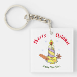 Vrolijk nieuwjaar voor vrolijk kerstfeest sleutelhanger