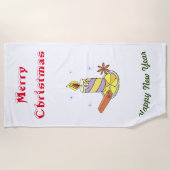 Vrolijk nieuwjaar voor vrolijk kerstfeest strandlaken (Voorkant)