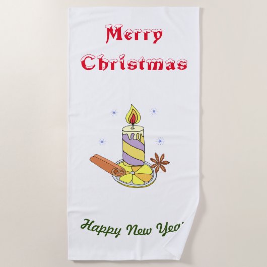 Vrolijk nieuwjaar voor vrolijk kerstfeest strandlaken (Voorkant)