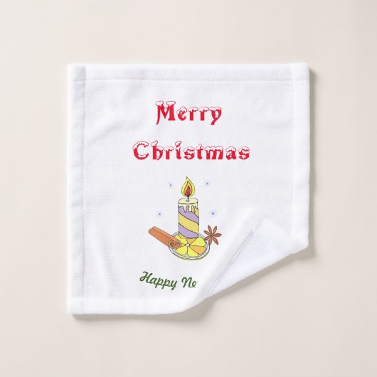 Vrolijk nieuwjaar voor vrolijk kerstfeest washandje (Wasdoekje)