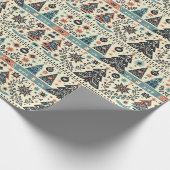 Vrolijk Noords Kerstbos Cadeaupapier (Hoek)