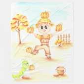 Vrolijk oogsten kleine gemberjongen fleece deken (Voorkant)