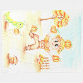Vrolijk oogsten kleine gemberjongen fleece deken (Voorkant (Horizontaal))