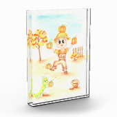 Vrolijk oogsten kleine gemberjongen fotoblokken (Links)