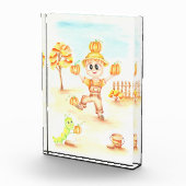 Vrolijk oogsten kleine gemberjongen fotoblokken (Rechts)