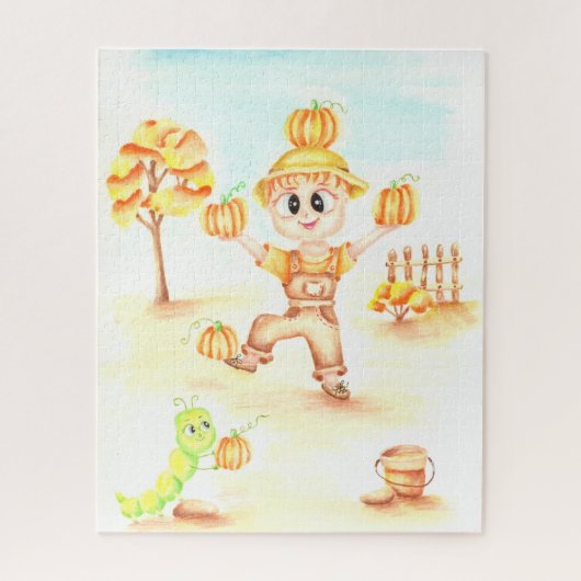 Vrolijk oogsten kleine gemberjongen legpuzzel (Verticaal)