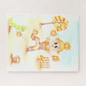 Vrolijk oogsten kleine gemberjongen legpuzzel (Horizontaal)