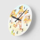 Vrolijk oogsten kleine gemberjongen ronde klok (Hoek)