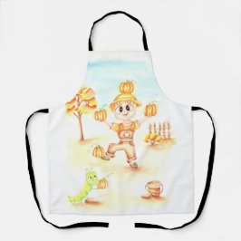 Vrolijk oogsten kleine gemberjongen schort