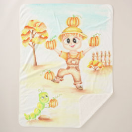 Vrolijk oogsten kleine gemberjongen sherpa deken