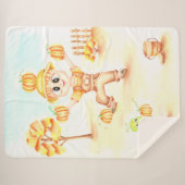 Vrolijk oogsten kleine gemberjongen sherpa deken (Voorkant (horizontaal))