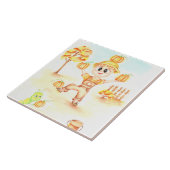 Vrolijk oogsten kleine gemberjongen tegeltje (Zijkant)