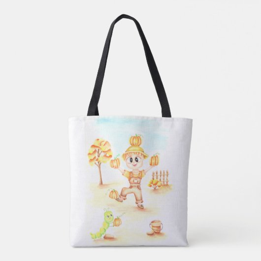 Vrolijk oogsten kleine gemberjongen tote bag (Achterkant)