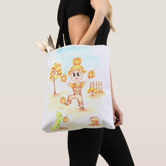 Vrolijk oogsten kleine gemberjongen tote bag (Dichtbij)